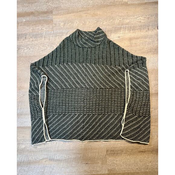 Gray Wool Blend Poncho Sweater - Picture 6 of 8